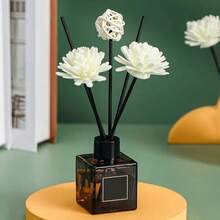 5/20/50pcs Set Fragrance Diffuser Rattan Sticks & White Foam Flower Decor, Fiber Fragrance Diffuser Rods, Home Decor Accessories Suitable For Bedroom, Office, Bathroom, Wedding Party And More - Black - View 5
