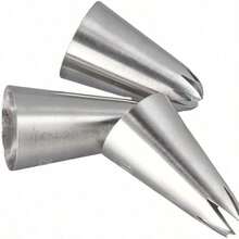 5 Piece Cake Piping Tips Set, 430 Stainless Steel Icing Nozzles With PP Storage Bag, Seamless Welded Rust Resistant Baking Tools For Home, Bakery & Cafe Decorating - 銀色 - 查看 4