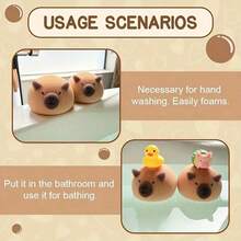 可爱水豚造型沐浴海绵 - 萌趣设计，二合一沐浴工具兼浴室装饰 | 超柔软低刺激，温和去角质 | 适用于面部/身体护理及居家SPA | 高品质 | 绝佳礼物（生日/乔迁之喜）+ 也适合自用 | #美容爱好者必备 #多功能沐浴海绵 #个人护理工具，如运输过程中受压，浸泡于水中即可恢复原状 - 彩色 - 查看 8