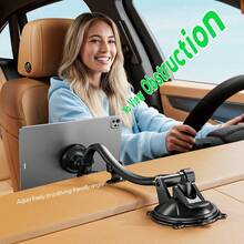PLDHPRO Flexible Gooseneck Car Mount & Tablet Holder, 360-Degree Rotatable Dashboard Stand With Strong Sticky Gel Suction Cup, Adjustable Angle, Universal Car Suction Cup Holder For Navigation - A - View 2