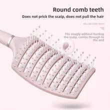 Large Curved Rib Comb, A Hair Root Volumizing Tool For Women, Also Suitable For Men's Slicked-Back And Pompadour Hairstyles, A Massage Comb For Long And Curly Hair. - màu xanh lá - Xem 3