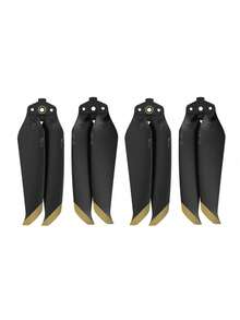 Mavic Air 2/Air 2S 无人机替换螺旋桨 4 个装 7238F - 可折叠快拆 TPU 耐用低噪音无人机配件，提升飞行时间和稳定性，黑色带橙色/金色点缀 - 彩色 - 查看 14