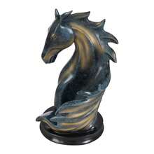 SENDERPICK 1PCS Wine Storage Display Rack Modern Wine Bottle Holder Horse Statue Wine Rack - Blue and Gold - View 7