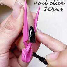 10Pcs Nail Clip Set Oil Polish Spill Proof Mixed Color Nail Art Coloring Protection Clips Manicure Tools To Prevent Leakage Off - Multicolor - View 2