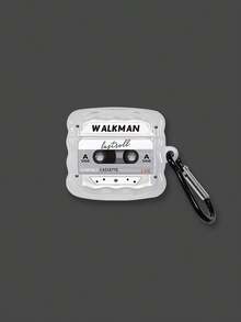 1 pieza Funda para auriculares con diseño de onda 3D y estampado de letra de cinta de casete, compatible con auriculares Bluetooth de Apple (auriculares no incluidos) - transparente - Ver 12