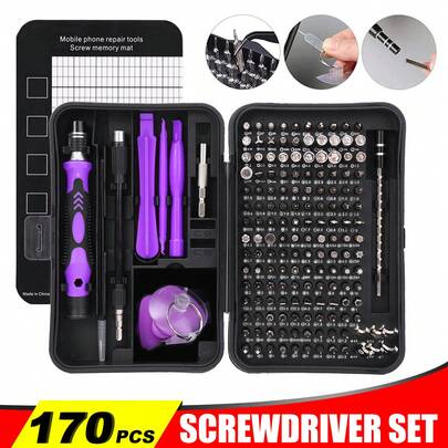 170 In 1 Precision Screwdriver Set Magnetic Repair For Laptop Phone Screw Driver 170 In 1 Screwdriver Set Magnetic Repair Tool For Phone PC Laptop Repair Screw