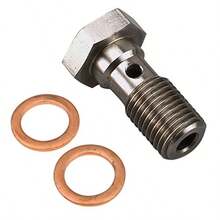 Odwmwhuh AC PERFORMANCE Stainless Steel Straight -3 AN Male To Banjo Eye Hole Diameter 10.2mm Brake Banjo Fitting With Bolt - As Pic - View 5