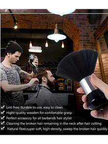 CTZIHGAO 1/5pcs Professional Barber Grooming Kit - Essential Tools For Haircut And Beard Care - Includes Heat-Resistant Styling Comb, Beard Trimmer Cleaning Brush, Soft Nylon Bristle Beard Brush, And Neck Duster, Multi-Functional Haircutting Accessories, Suitable For Barbershops, Salons, Home Use, Men's Grooming, And DIY Hairstyling. - Black - View 11