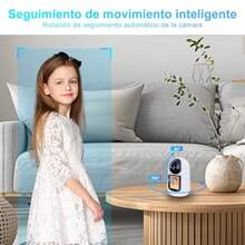 NUCKILY Cámara de  Interior con Pantalla de 2.4 Pulgadas 2MP Cámara WiFi Audio Bidireccional Detección de Movimiento Visión Nocturna Alarma iCSee O Tris Home App Compatible Alexa-0003 - como en la foto - Ver 2