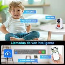 NUCKILY Cámara de  Interior con Pantalla de 2.4 Pulgadas 2MP Cámara WiFi Audio Bidireccional Detección de Movimiento Visión Nocturna Alarma iCSee O Tris Home App Compatible Alexa-0003 - como en la foto - Ver 3