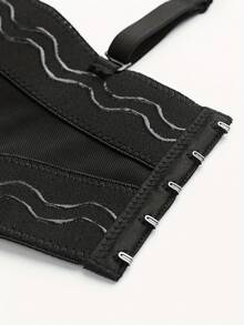 Débardeur à bretelles fines, Top élégant et noble à broderie lourde sans bretelles, sexy et court, bustier sexy pour les sorties des femmes en vacances, décontracté, noir, été - Noir - Voir 10