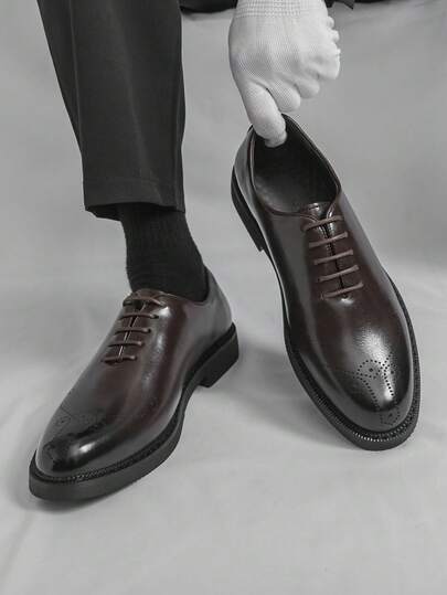 Giày tây nam, giày bệt thời trang có dây thun co giãn, chống trượt, kiểu Brogue buộc dây, phù hợp cho công tác và du lịch.