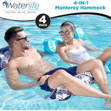 Waterlife 4-in-1 Pool Hammock 2-3-4 Packs Inflatable Pool Chair Float Water Hammock Saddle Lounge Chair Hammock Drifter Multiple Colors - Azul marino, verde, rosa y azul claro - Ver 4