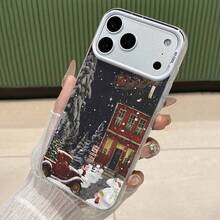 Funda para teléfono con espejo y escena navideña del Polo Norte. Perfectamente compatible con  17,  16 Pro Max,  15 Pro Max,  13 y  12. Fabricada en TPU resistente, ofrece una excelente protección contra golpes y caídas. Ideal para regalar a familiares, amigos o para las fiestas, es una excelente opción para Navidad, cumpleaños o simplemente para compartir la alegría de las fiestas. - Plateado - Ver 1