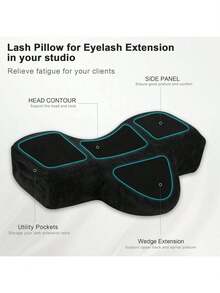 Oreiller pour extension de cils avec soutien du cou, oreiller pour extension de cils en mousse à mémoire de forme en velours confortable et non déformable pour salon de beauté, coussin ergonomique pour le cou pour l'extension de cils et le maquillage, soutien confortable de qualité professionnelle pour salon, permettant d'obtenir des résultats parfaits pour les cils et le maquillage, conception ergonomique extrême, adapté à une utilisation à long terme - Multicolore - Voir 10