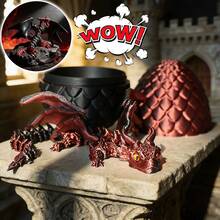 3D打印龙形翼龙蛋，男孩礼物，酷炫3D打印可动龙，适合青少年男孩，动物减压玩具恐龙蛋