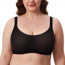 DELIMIRA Women's Cosnufy Full Coverage Bra Sheer Mesh Plus Size Underwire Unlined - Sargasso - View 4
