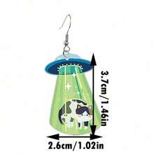 UFO Cat Earrings Female Charming Charm Cartoon Fun Funny Cute Earrings Gift Acrylic Party - 88 - 查看 5