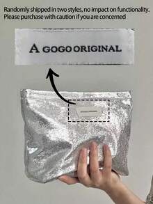 Portable, Stylish, Shiny Large Capacity Makeup Bag With Pearl Pendant, Travel Makeup Storage Bag, Toiletry Bag Organizing Bag, Suitable For Toiletries, Cosmetics, Makeup Brushes, Accessories, Travel, Home Storage, Travel Essentials, Dormitory Supplies