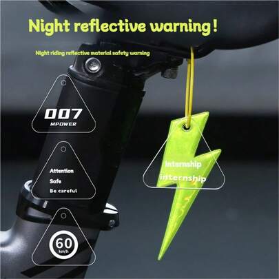 Bicycle Riding Reflective Pendant, Outdoor Cycling Safety Warning Lightning Pendant, Suitable For Folding Bike, Road Bike, Universal Type