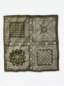 1pc 70x70CM Bandana Scarf, Cashew Flower Pattern, Versatile Head Wrap, Hair Tie, Neckerchief - Multicolor - View 2