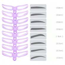 Șablon reglabil pentru modelarea sprâncenelor complete - Șablon pentru sprâncene Slouchy pentru începători, portabil/cu bandă de susținere, set de instrumente de modelare 3D a sprâncenelor cu măsurare simetrică