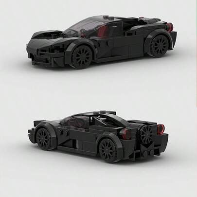 Black/Yellow Supercar Racing Car Classic MOC Building Blocks Set, Adult DIY Assembling Car Toy Model, City Tech Champion Cup Series, Suitable As Birthday, Halloween, Christmas Gift