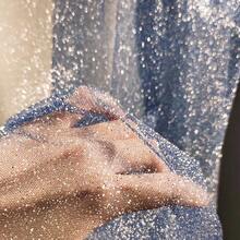 Tela de malla plateada brillante con lentejuelas brillantes, hilo de red suave, tul brillante, costura DIY, vestido de novia, velo, tutú de baile, accesorios de decoración YP1O - Azul oscuro - Ver 13