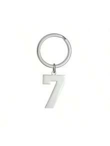 1 móc khóa số Ả Rập bằng thép không gỉ, thích hợp làm phụ kiện trang trí túi xách, móc chìa khóa xe hơi, món quà Giáng sinh hoàn hảo cho gia đình và bạn bè. - Bạc loại A - Xem 7
