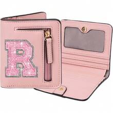 Regalos de cumpleaños para adolescentes y niñas, billeteras pequeñas con inicial RFID para niñas y adolescentes, Púrpura, Small (3 - Rosado - Ver 12