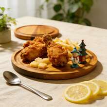 Round Acacia Wood Cheese Board With A Groove, Which Can Be Used As An Appetizer Tray, Suitable For Placing Cheese, Fruits And Appetizers. The Exquisite Wooden Tray Is A Kitchen Accessory And A Cheese Tray, Perfect For Parties And Also Can Be Used As A Gift. It Is An Ideal Choice For Weddings, Bridal Showers, Birthday Celebrations, Ramadan, Valentine's Day Gifts, And For Chefs. - Wood Color - View 3