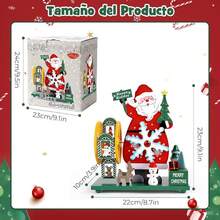 Figura de Santa Claus, Caja de Música de Cuerda 23 cm, Molino de Viento Giratorio, Regalo de Navidad, Coleccionables, Adornos, para Familia, Amigo y Niño - rojo y verde - Ver 7