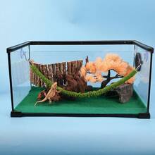 1件逼真藤蔓爬行蜘蛛蜥蜴攀爬绳，带吸盘，蜥蜴攀爬玩具，爬行动物饲养箱装饰秋千，适用于爬行动物和两栖动物