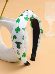 2条/1条装圣帕特里克节女士头带，白色和绿色，宽边打结头带，女士发饰，适合节日派对和聚会，女士配饰，圣帕特里克节发饰，服装配饰，礼品头饰 - 彩色 - 查看 5