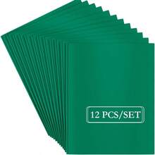 ViVin - Paquete de 12 carpetas de plástico 2 bolsillos tamaño carta verde con cierre de 3 puntas y borde reforzado - Verde - Ver 7