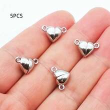 5/10个心形/圆形磁性扣，珠宝配件，适用于DIY项链、手链、吊坠制作