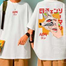 Oversized Anime T-Shirt Main Kunai Pirate Ball DBZ Oni Sword Unisex 100% Cotton - 白色 - 查看 4
