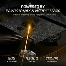 ATTACK SHARK R11 Ultra 8K Carbon Fiber Wireless Gaming Mouse With 42000 DPI-PAW3950 Sensor-49g Lightweight,Nordic 52840 MCU - 灰色 - 查看 5