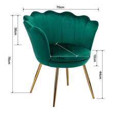 WAHSON OFFICE CHAIRS Poltrona Wahson in velluto 1PC Poltrona a conchiglia con gambe dorate, comoda poltrona da camera da letto Poltrona relax per soggiorno/camera da letto - Verde smeraldo - Visualizzare 6