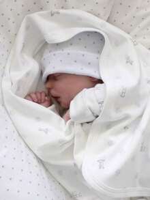 18inch Reborn Baby Doll Realistic Sleeping Newborn Doll With Flexible 45cm 3D-Painting Skin Tone And Veins Premie Cloth Body Baby Toy Alive - Azul y blanco - Ver 4