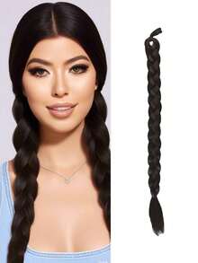 1pc Long Braided Wig, Fashion Synthetic Braided Ponytail For Women - Multicolor - View 11