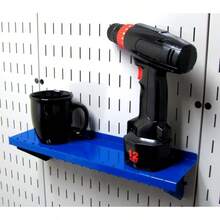 Wall Control ASM-SH-1604 BU 4" Deep Pegboard Shelf Assembly for Pegboard and Slotted Tool Board Blue - Azul - Ver 2