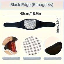 1pc Magnetic Neck Massager | Comfortable Heating Pad With Belt, Relieves Stress And Improves Blood Circulation | Adjustable Shoulder Strap, Ergonomic Design, Black With Red Accents, Auto Shut Off - Black - View 8