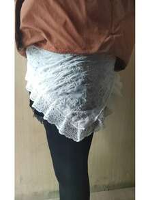 1pc Faux Two-Piece Hooded Sweatshirt Dress, Detachable Skirt Design, Covers Hips, White Lining, Suitable For Spring And Autumn