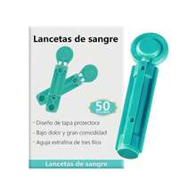 50 tiras reactivas y 50 lancetas para medidores de glucosa en sangre, aptas tanto para unidades mg/dL como mmol/L. - verde menta - Ver 6