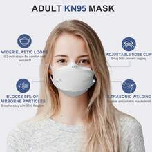 10 Piezas de Mascarilla KN95 con Protección de Cuatro Capas, Tipo Boca de Pez Desechable con Hoja de Sauce, Antivaho, Certificado por Estándar Nacional, Protección Transpirable - Blanco - Ver 2