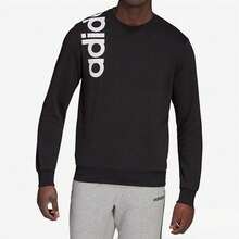 Adidas 男士针织圆领休闲套头衫 - 黑色 - 查看 1