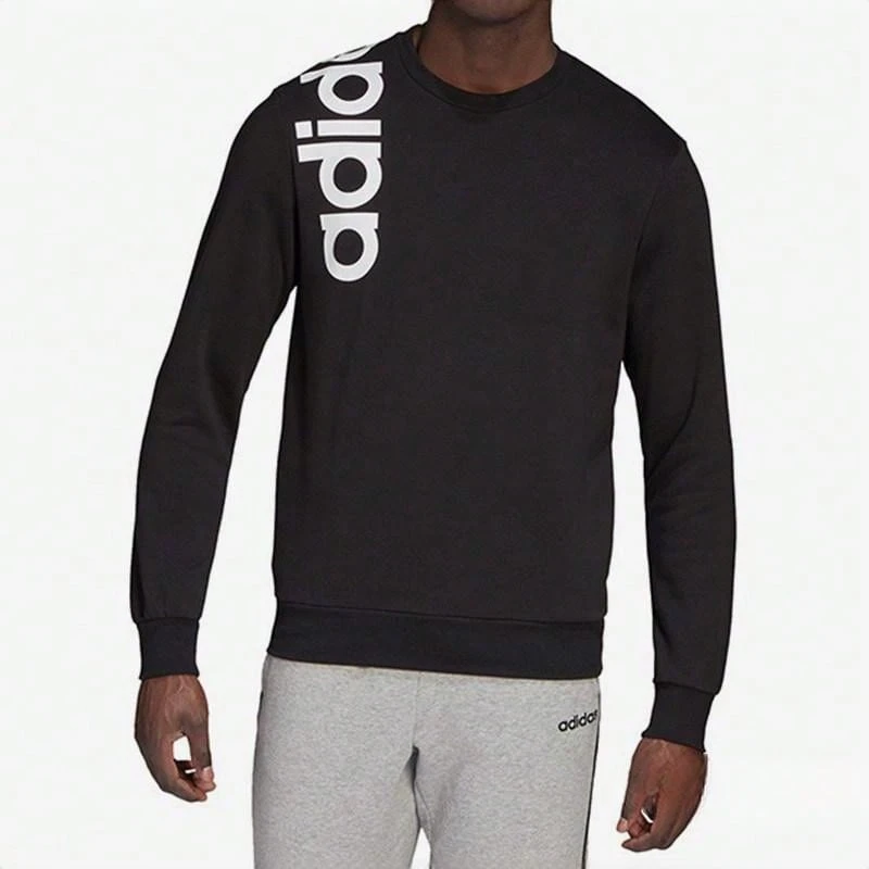 Adidas 男士针织圆领休闲套头衫 - 黑色 - 查看 1