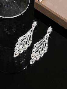 1pc Long Tassel Earrings | Extra Large Crystal Tassel | Copper Material | Formal/Party Jewelry | Valentine's Day Gift - Multicolor - View 7