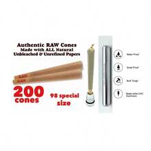 RAW Classic 98 SpecialSize Cone 200pk Alu<Wbr/>Minum Cone Tube SILVER - như hình - Xem 1
